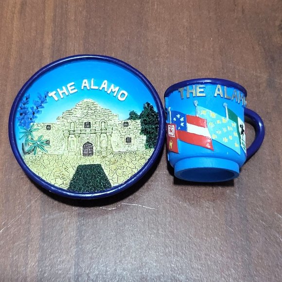 VTG SNCO Miniature Decorative The Alamo Plate & Mug Set 1999 - Picture 6 of 15